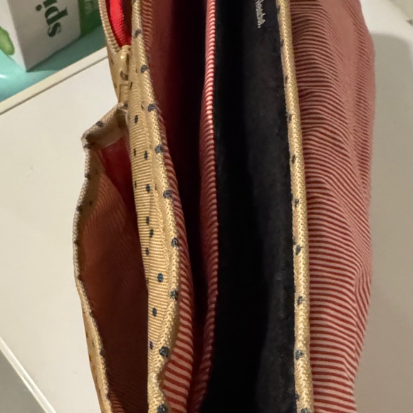 Herschel Supply Company Polka Dot Tan and Navy Messenger Bag